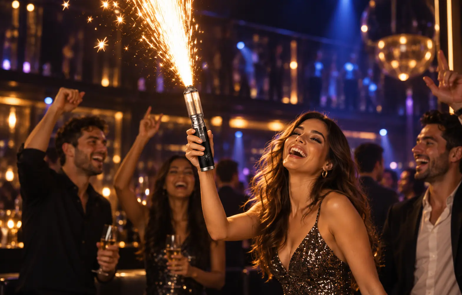 Clubs & Events celebration with spark effects
